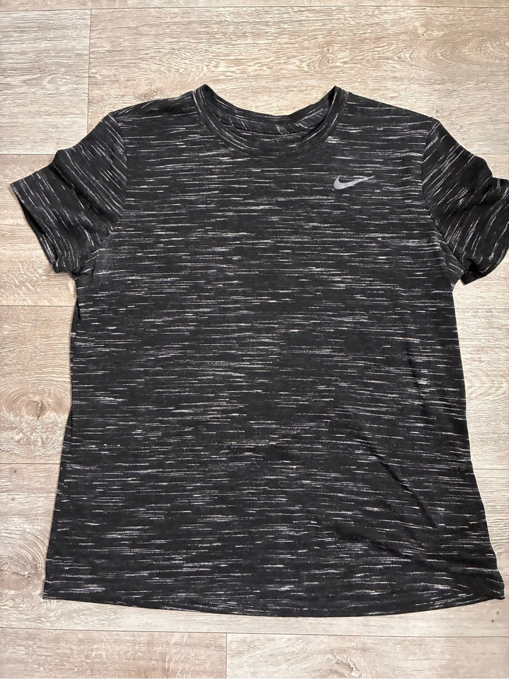 Nike Women's Black Space-Dye Short Sleeve Tee with Reflective Swoosh